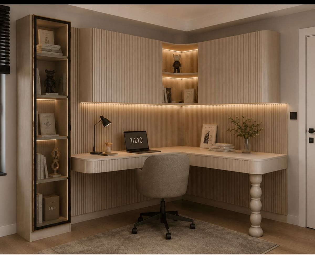 Designer Ergonomic Credenza featuring Natural Matte PU Lacquer Coat #50